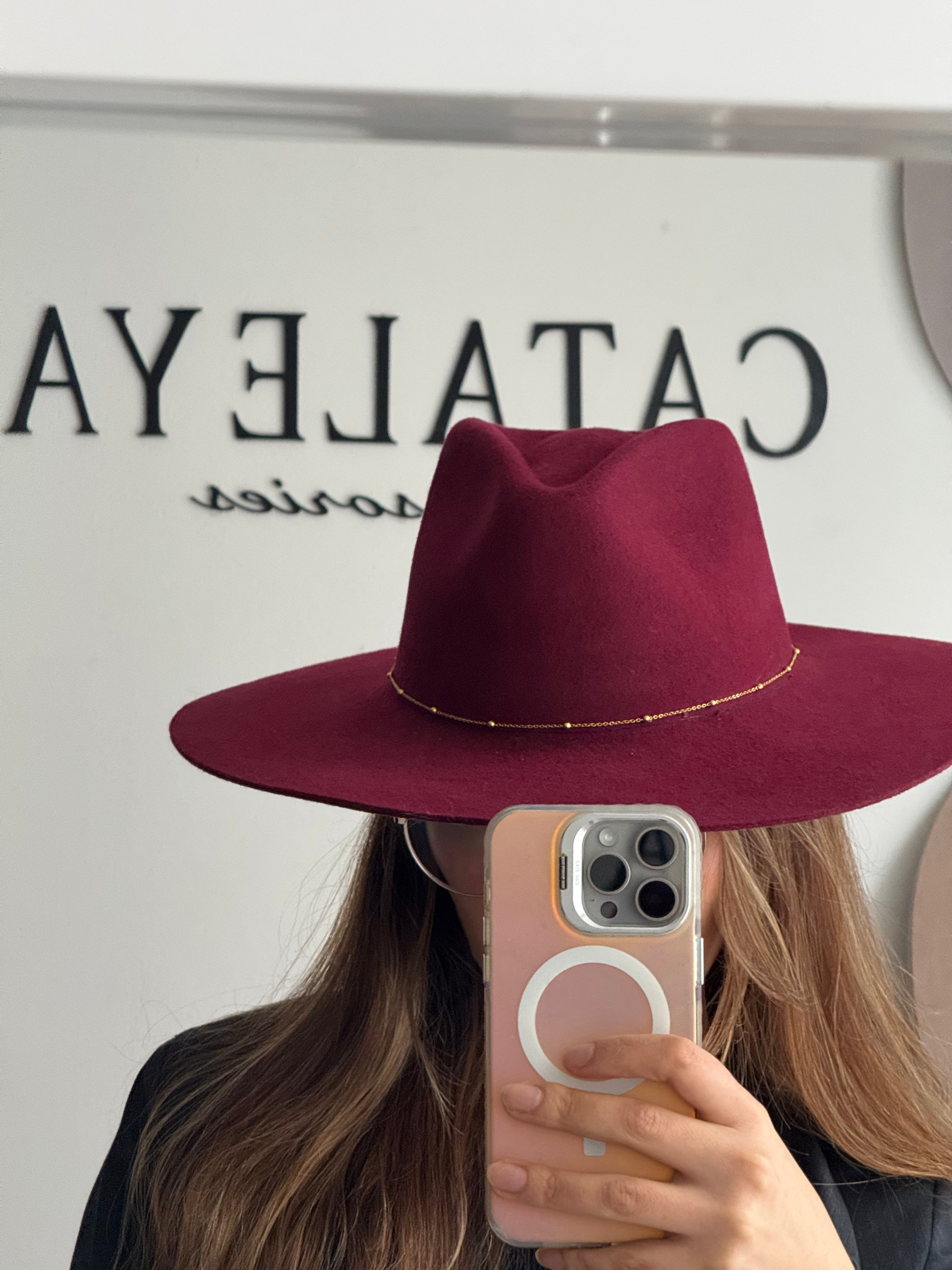 Fedora Burgundy cadena puntos